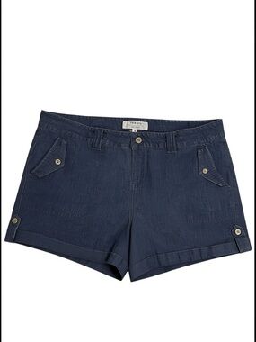 torrid Dark Navy Button-Trim Denim Shorts